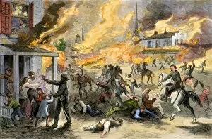 Civil War (US) Collection: Quantrill raid on Lawrence, Kansas, US Civil War