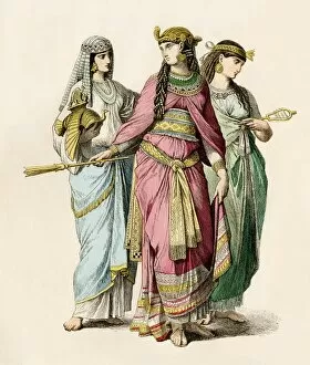 Robe Collection: Queen of ancient Egypt and her attendants