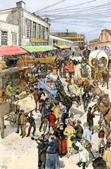 Crowded Gallery: Quincy Market in Boston, 1880s