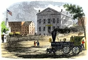Train Gallery: Railroad in Syracuse, New York, 1850s