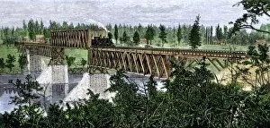 Steam Power Collection: Railroad trestle over the Mississippi River in Minnesota