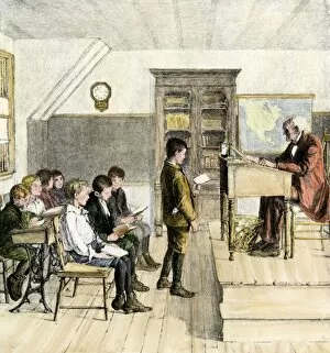 Literature Gallery: Reading lesson in a 19th-century classroom