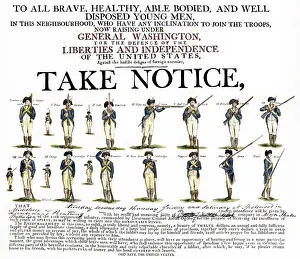 Weapon Prints: Recruitment poster for Continental soldiers to serve in the American Revolution