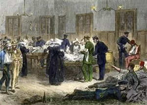 Medicine Collection: Red Cross field hospital in Bohemia, 1866