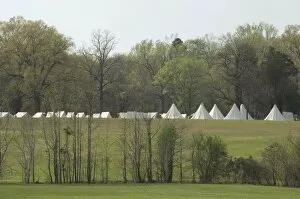 Images Dated 8th April 2011: Reenactment of a Civil War army camp, Shiloh battlefield