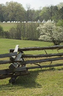 Images Dated 8th April 2011: Reenactment of a Civil War army camp, Shiloh battlefield