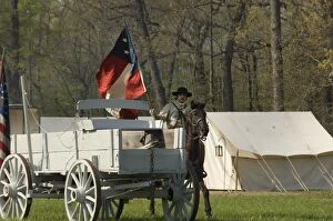 Shiloh Collection: Reenactment of a Confederate encampment, Shiloh battlefield