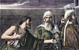 Holy Land Prints: Remorse of the apostle Judas after his betrayal of Jesus