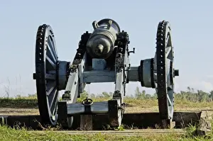 Battle Of Yorktown Prints: Revolutionary War French cannon on a redoubt at Yorktown battlefield
