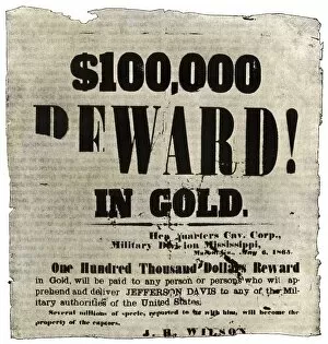 Arrest Gallery: Reward poster for capture of Jefferson Davis