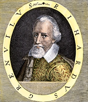 Royal Navy Prints: Richard Grenville, English naval commander