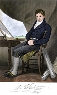 Inventor Prints: Robert Fulton sitting at his easel