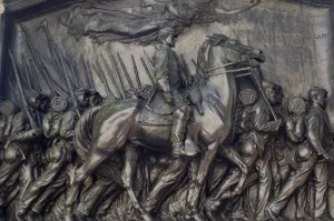 African American Prints: Robert Gould Shaw in command of black troops of the 54th Massachusetts Regiment
