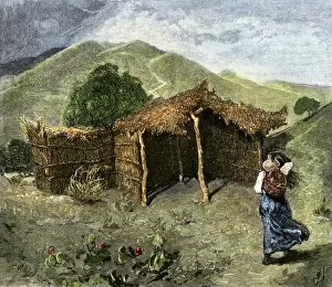 Catholic Gallery: Roman Catholic church for natives in the hills of Mexico, 1800s