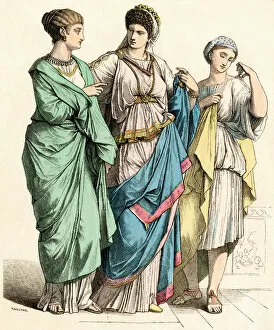 Ancient Roman Gallery: Roman ladies and a slave girl