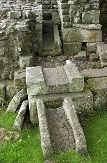 Roman latrine at Chesters, Northumbria, England