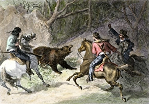 California Collection: Roping a bear in California, 1800s