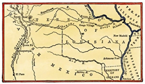 Colorado Prints: Route of Zebulon Pike across western territory to explore Colorado region 1805