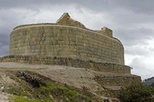 Mountains Prints: Ruins of Inca Temple of the Sun at Ingapirca in the Andes Mountains