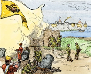 Flag Prints: Russian bombardment of Noteborg (Petrokrepost)