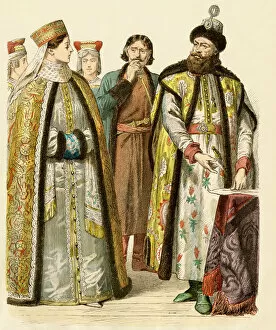 Native Costume Gallery: Russian boyars, 17th century