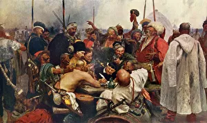 Russian Cossacks sending a message of scorn to the Turkish army in
