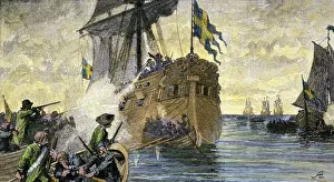 Naval Battle Prints: Russian defeat of the Swedish flotilla during the Northern War