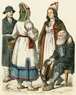 Native Costume Gallery: Russians from the Volga and Mordovia, 1800s