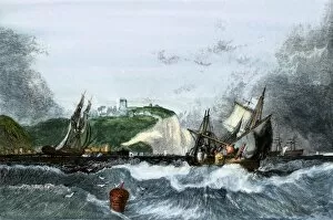 English Channel Gallery: Sailing in the English Channel, 1800s
