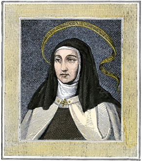 Roman Catholic Prints: Saint Teresa of Avila, founder of the Carmelite Reform convent