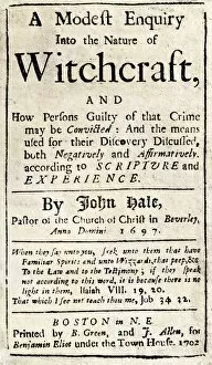 Salem Witchcraft Gallery: Salem witchcraft account, 1697
