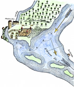 Settlement Prints: Samuel de Champlains fortified camp at Quebec on the St Lawrence River