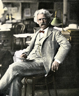 Author Prints: Samuel Clemens (Mark Twain) in New York visiting his publishers