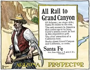 Train Gallery: Santa Fe Railroad ad for travel to Arizona