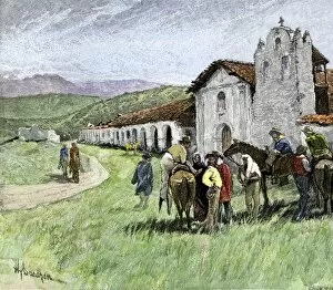 Cow Boy Gallery: Santa Inez Mission, California, 1800s