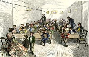 Reading Gallery: School for poor children in Brooklyn, 1870