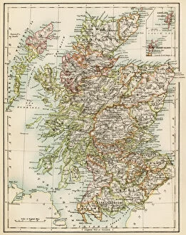 British Isles Collection: Scotland map, 1870s