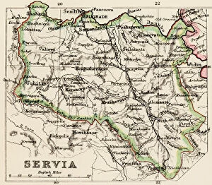 1870s Gallery: Serbia map
