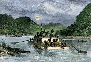 Flatboat Gallery: Settlers on the Ohio River