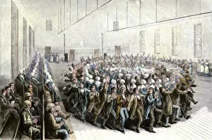 Church Gallery: Shaker ceremony, New Lebanon, New York, 1870s