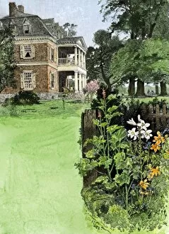 Old Fashioned Gallery: Shirley Plantation in Virginia, 1800s