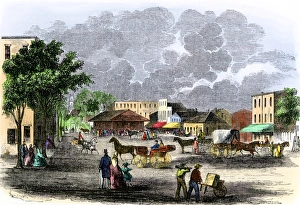 Kentucky Prints: Shops and market on the town square