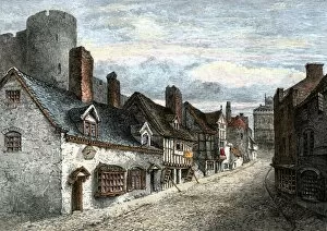 World places:historical views Gallery: Shrewsbury, England, in the 1500s