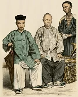 Indonesia Gallery: Singapore and Malaysian traders, 1800s