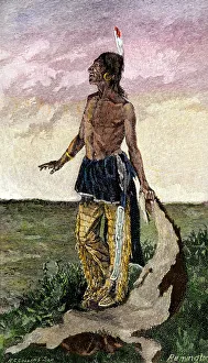 Montana Prints: Sioux brave heralding the sunrise