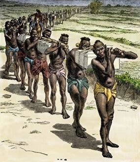 Natives Collection: Sir Richard Burton exploring central Africa, 1850s