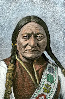 Sitting Bull. Hand-colored halftone of a 19th-century photograph