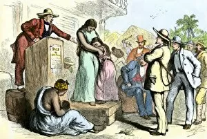 African American Collection: Slave auction before the US Civil War