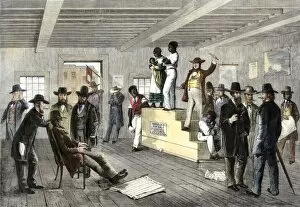 Black history Collection: Slave auction in Virginia