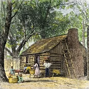 Slavery Gallery: Slave cabin on a southern plantation